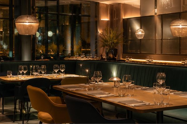Elegant restaurant setting near Colmore Row Birmingham