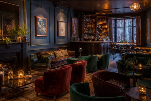 Quiet cocktail bar setting in Birmingham Jewellery Quarter