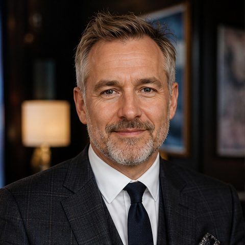 Professional adult man in a Birmingham city setting